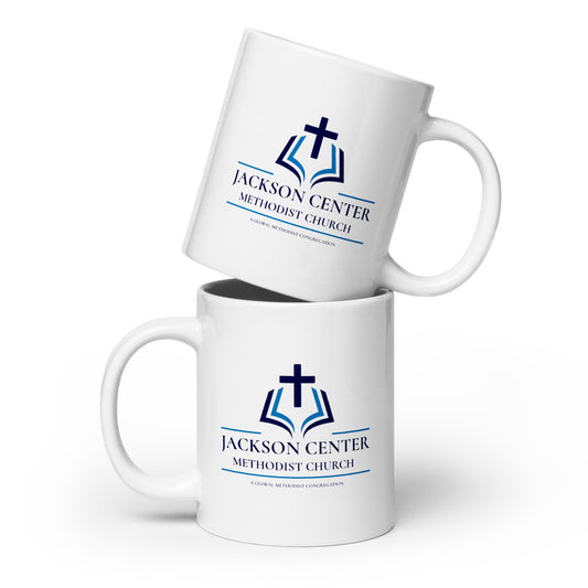 Jackson Center Methodist White glossy mug